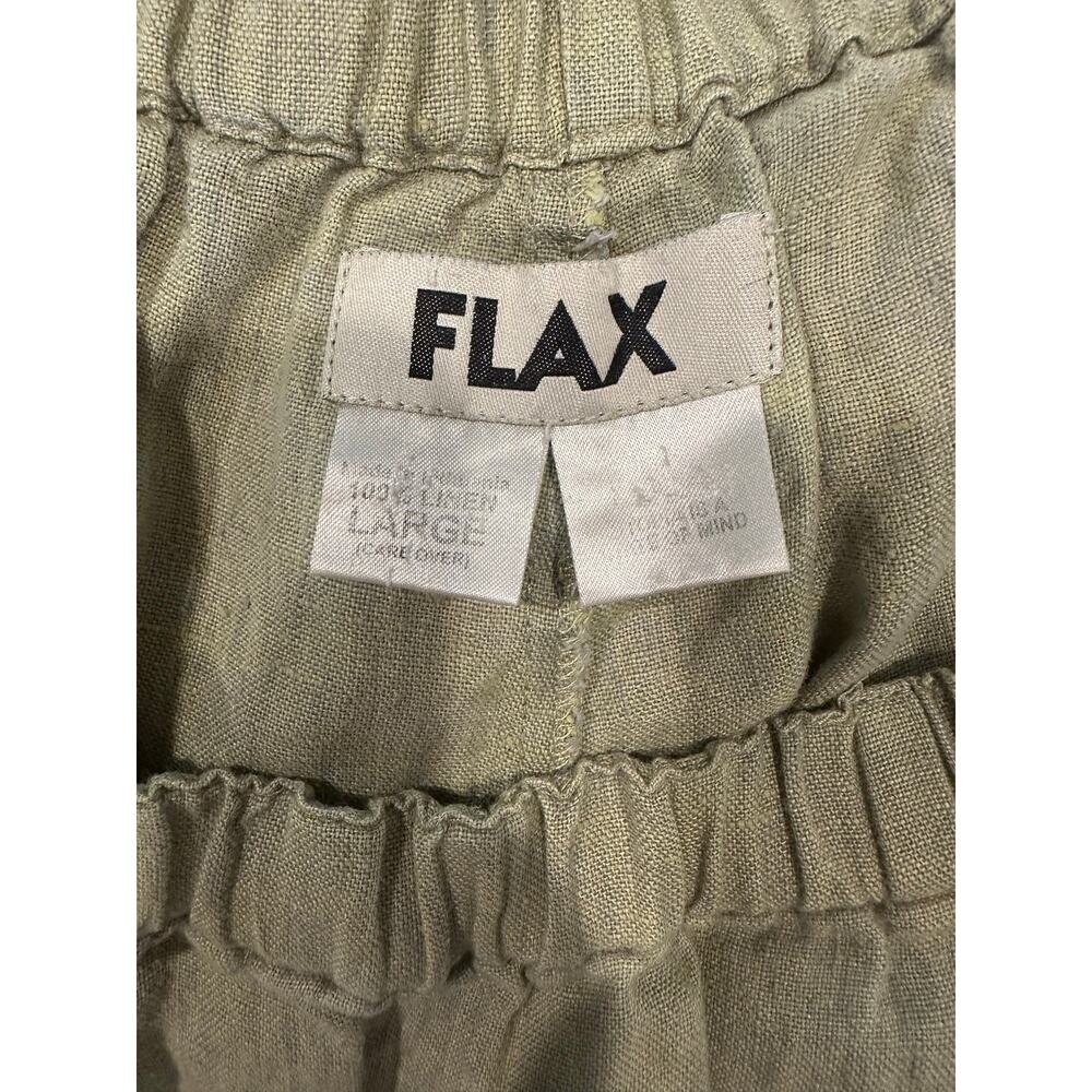 FLAX Green Boho Lagenlook Coastal Grandma Wide Leg Linen Pants XL/2XL - Picture 7 of 9